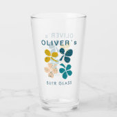 Lucky Clover Shamrock St Patrick's day Name Beer Glas (Achterkant)