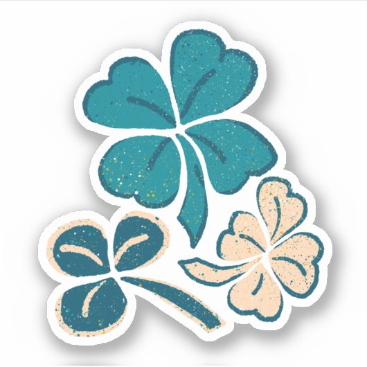 Lucky Clover Shamrock St. Patrick's Day Sticker (Voorkant)