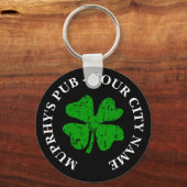 Lucky clover sleutelhanger met aangepaste Ierse na (Voorkant)