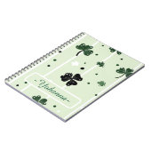 Lucky Clover St. Paddy's Clover Pattern & Stripes Notitieboek (Linkerzijde)