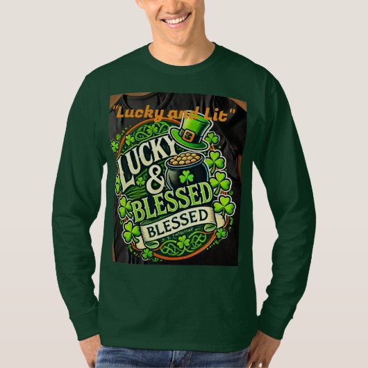 Lucky Clover St. Patrick’s Day T-shirt – Ierse Sha (Voorkant)