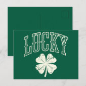  Lucky Clover St Patrick's Day Briefkaart (Voorkant / Achterkant)