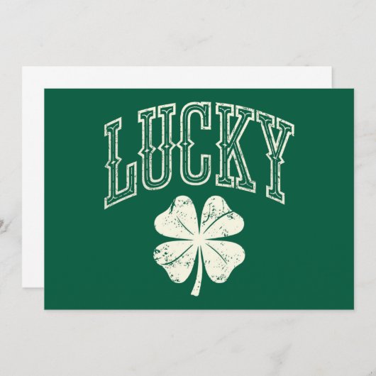  Lucky Clover St Patrick's Day Kaart (Voorkant / Achterkant)