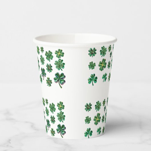 Lucky Clover St. Patricks Day Papieren bekers (Links)