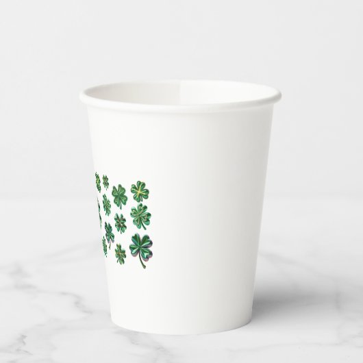 Lucky Clover St. Patricks Day Papieren Bekers (Links)