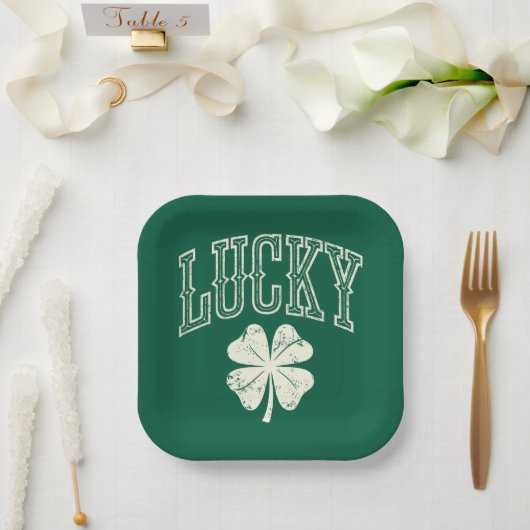  Lucky Clover St Patrick's Day Papieren Bordje (Huwelijk)