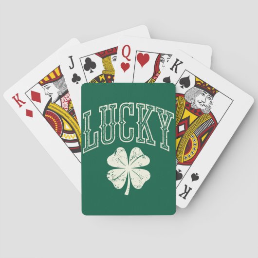 Lucky Clover St Patrick's Day Pokerkaarten (Achterkant)