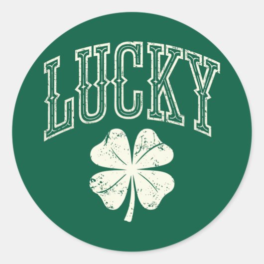 Lucky Clover St Patrick's Day Ronde Sticker (Voorkant)