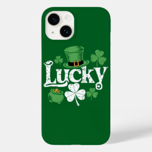 Lucky Clover St Patrick's Day Shamrock Vintage Case-Mate iPhone 14 Hoesje