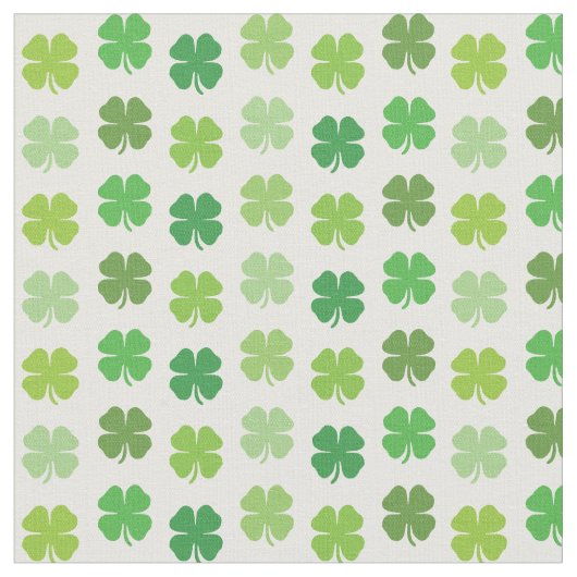 Lucky Clover Stof Wit Met Groene Shamrocks (Close Up)