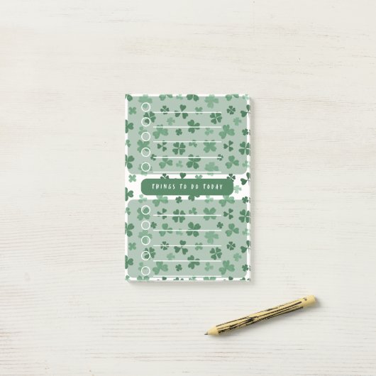 Lucky Clover to Do Lijst Shamrock Thema Daily Plan Post-it® Notes (Op bureau)