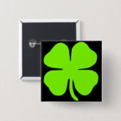 Lucky clover vierkante button 5,1 cm (Voorkant /achterkant)