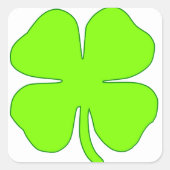 Lucky clover vierkante sticker (Voorkant)