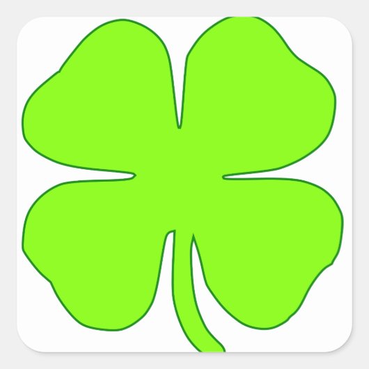 Lucky clover vierkante sticker (Voorkant)