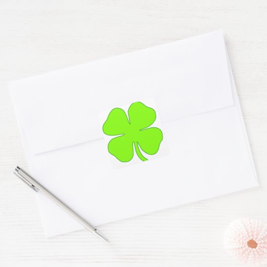 Lucky clover vierkante sticker (Envelop)