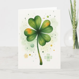 Lucky Clover Watercolor Kaart