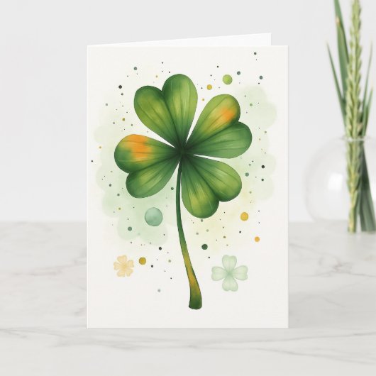 Lucky Clover Watercolor Kaart (Voorkant)