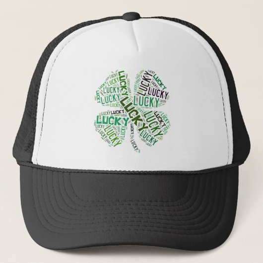 Lucky Clover Woordkunst Trucker Pet (Voorkant)