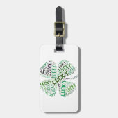 Lucky Clover Word Art Bagagelabel (Voorkant verticaal)