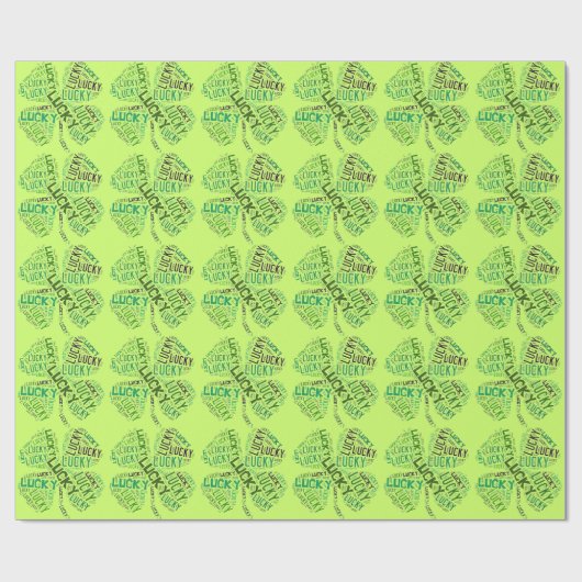 Lucky Clover Word Art Cadeaupapier (Vlak)