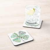 Lucky Clover Word Art Cork Onderzetters (Rechterzijde)