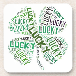 Lucky Clover Word Art Cork Onderzetters