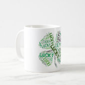 Lucky Clover Word Art Koffiemok (Voorkant links)