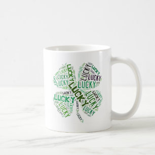 Lucky Clover Word Art Koffiemok