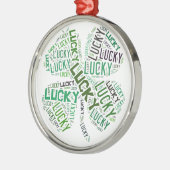 Lucky Clover Word Art Metalen Ornament (Links)