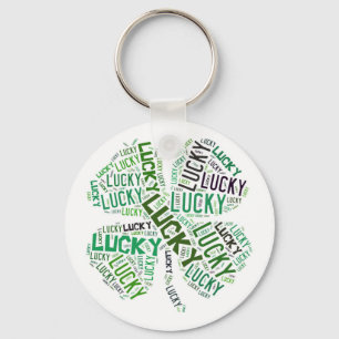 Lucky Clover Word Art Sleutelhanger