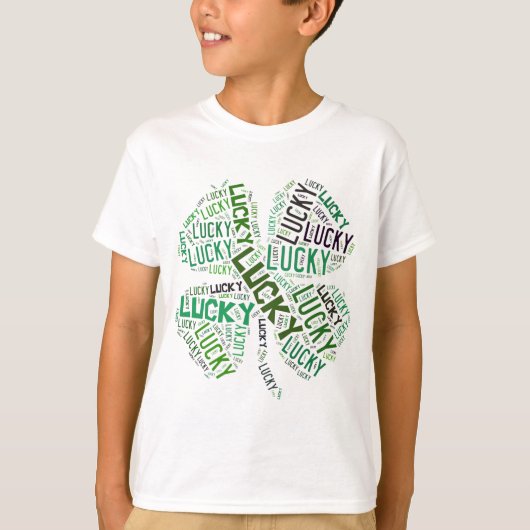 Lucky Clover Word Art T-shirt (Voorkant)