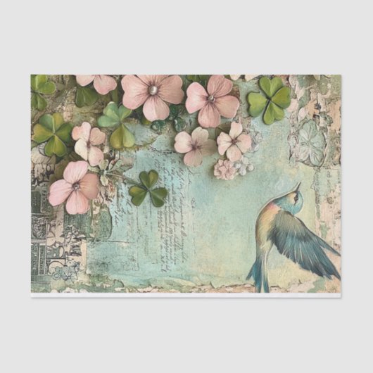 Lucky Clovers & Feathered Friends Tissuepapier (Voorkant)