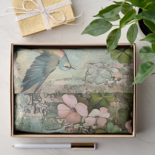 Lucky Clovers & Feathered Friends Tissuepapier (Geschenk)