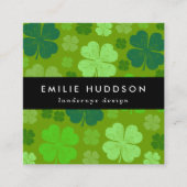 Lucky Clovers, Green, Landscape Designer, Gardener Vierkante Visitekaartje (Voorkant)