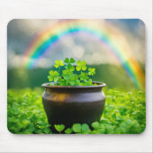 Lucky Clovers in een pot Muismat (Voorkant)