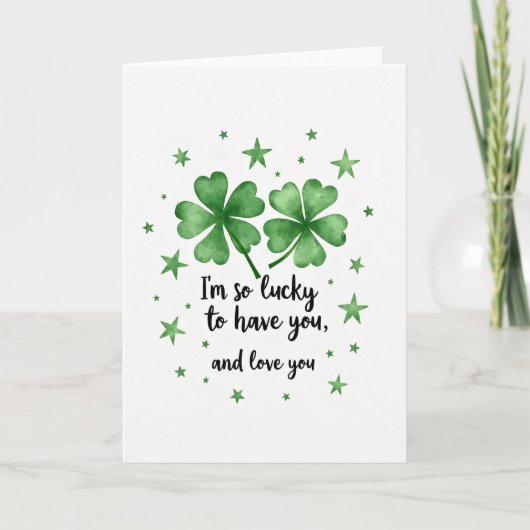 Lucky Clovers Love You Kaart (Voorkant)