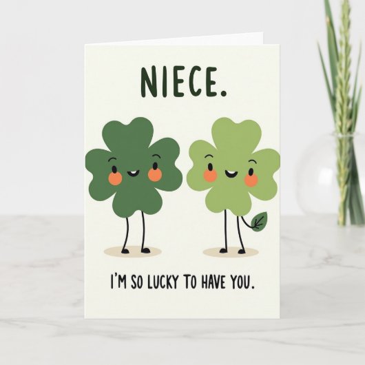 Lucky Clovers Niece Card Kaart (Voorkant)