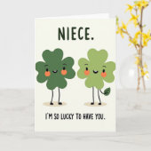 Lucky Clovers Niece Card Kaart (Gele Bloem)