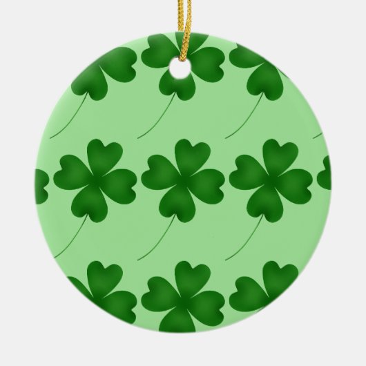 Lucky Clovers-patroon Keramisch Ornament (Voorkant)