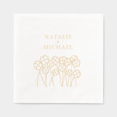 Lucky Clovers Shamrocks Elegante Namen Trouwen Folie Servetten (Voorkant)