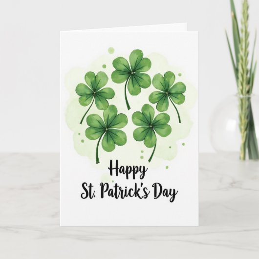 Lucky Clovers St. Patrick's Dag Kaart (Voorkant)