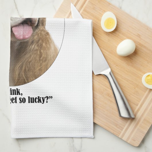 Lucky Cocker Spaniel Theedoek (Quarter Fold)