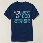 Lucky Cod Vist Qoute Fisherman Design Fish T-shirt (Design voorkant)