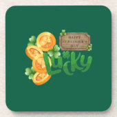Lucky Coin Hard plastic coaster Bier Onderzetter (Voorkant)