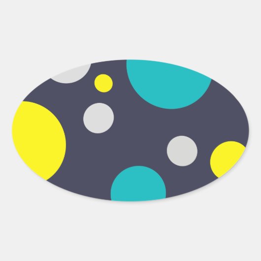 Lucky Colorful Bubbles Ovale Sticker (Voorkant)