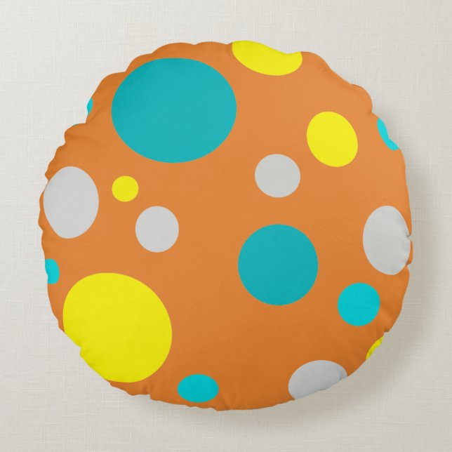 Lucky Colorful Bubbles Rond Kussen (Voorkant)