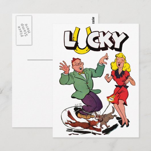 Lucky -  Comic Book Hoesje Briefkaart (Voorkant / Achterkant)
