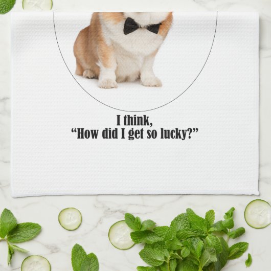 Lucky Corgi Theedoek (Gevouwen)