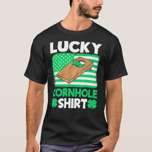 Lucky Cornhole Team Bean Bag Cornhole T-shirt (Voorkant)