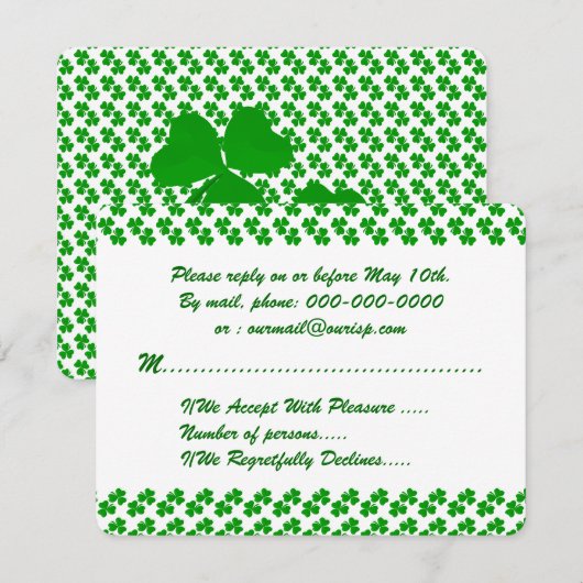 Lucky Cover Weddenschap RSVP Kaartje (Voorkant / Achterkant)